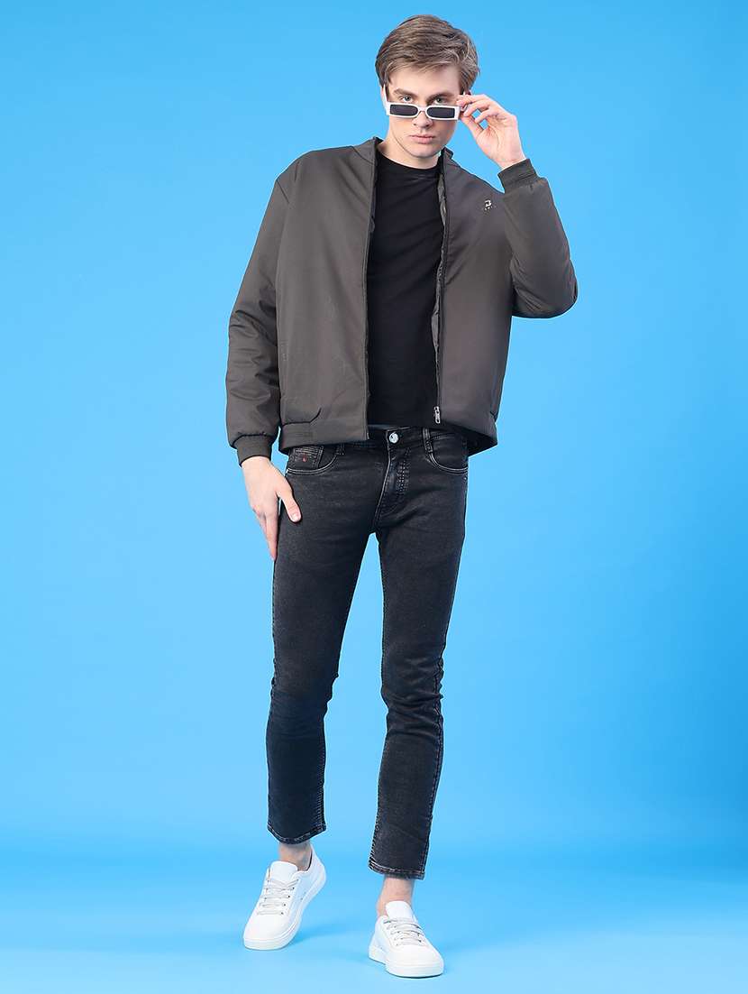 men solid long sleeve insulator bomber jacket - 22068927 -  Standard Image - 5