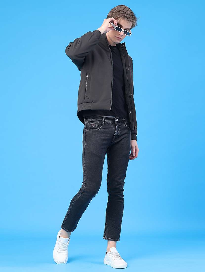 men solid long sleeve insulator bomber jacket - 22068928 -  Standard Image - 5