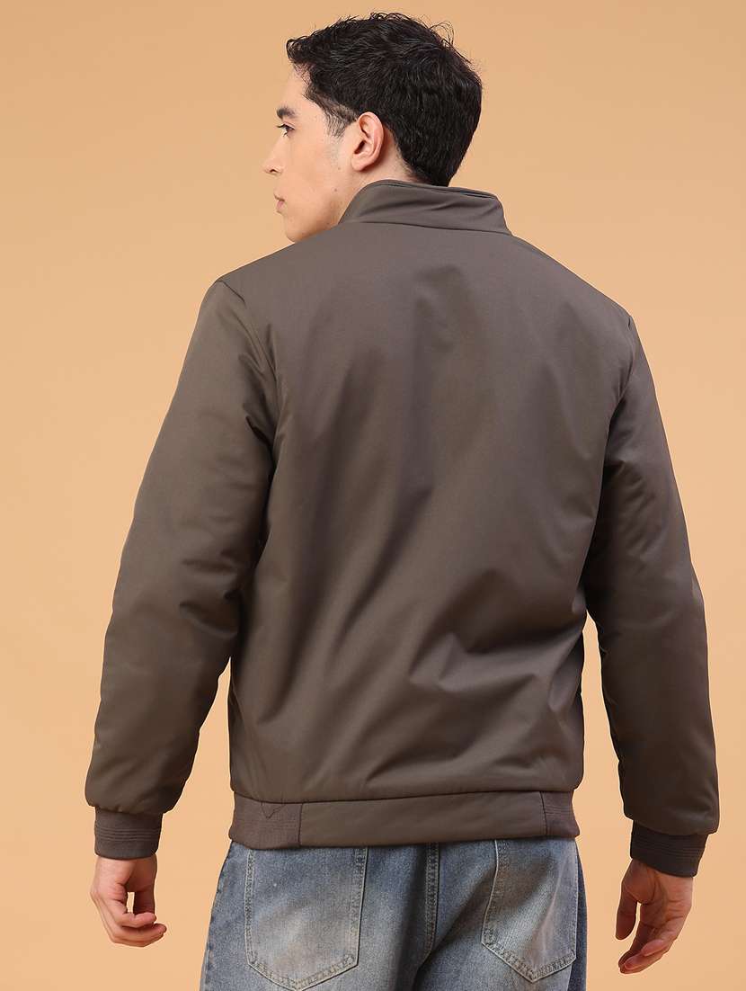 men solid long sleeve insulator bomber jacket - 22068975 -  Standard Image - 3