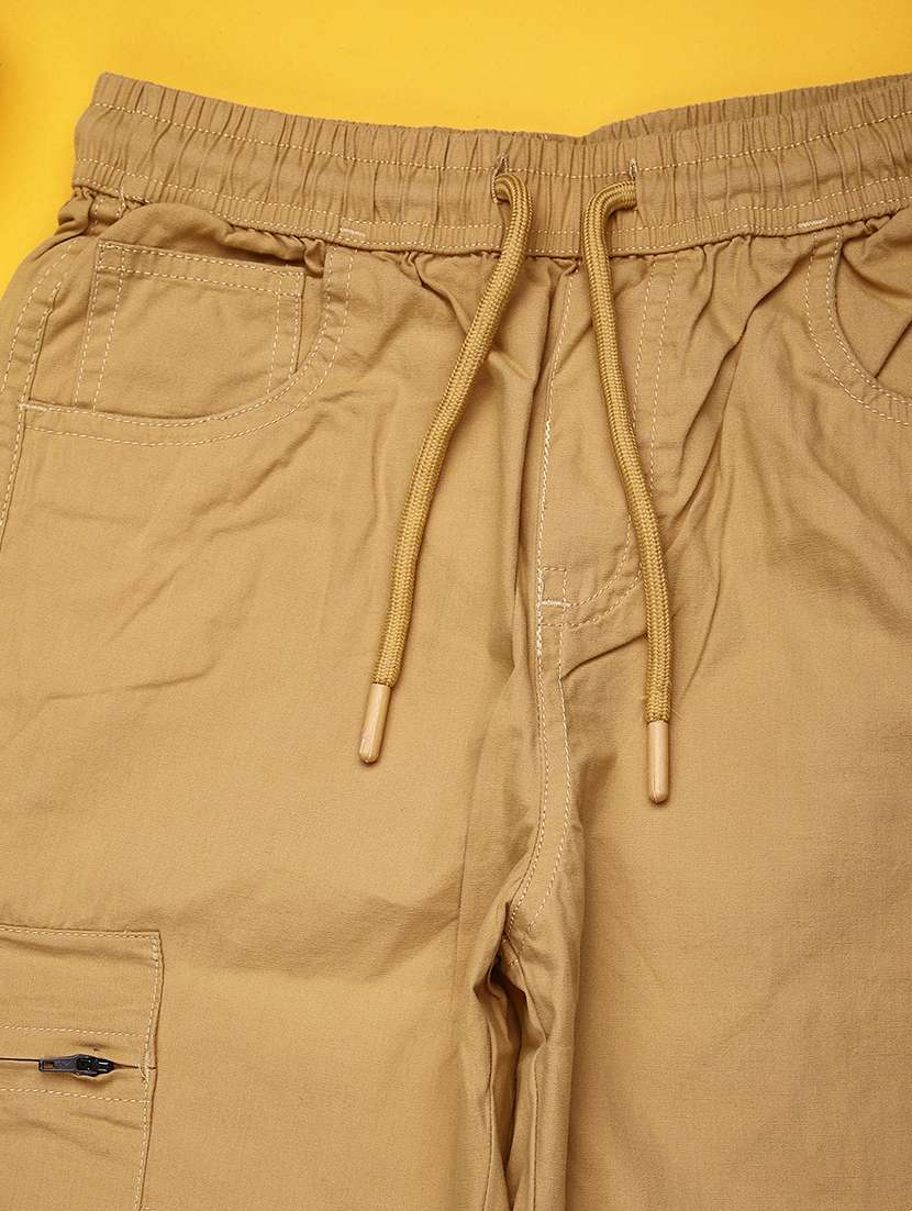 boys solid mid rise cargo - 22068982 -  Standard Image - 3