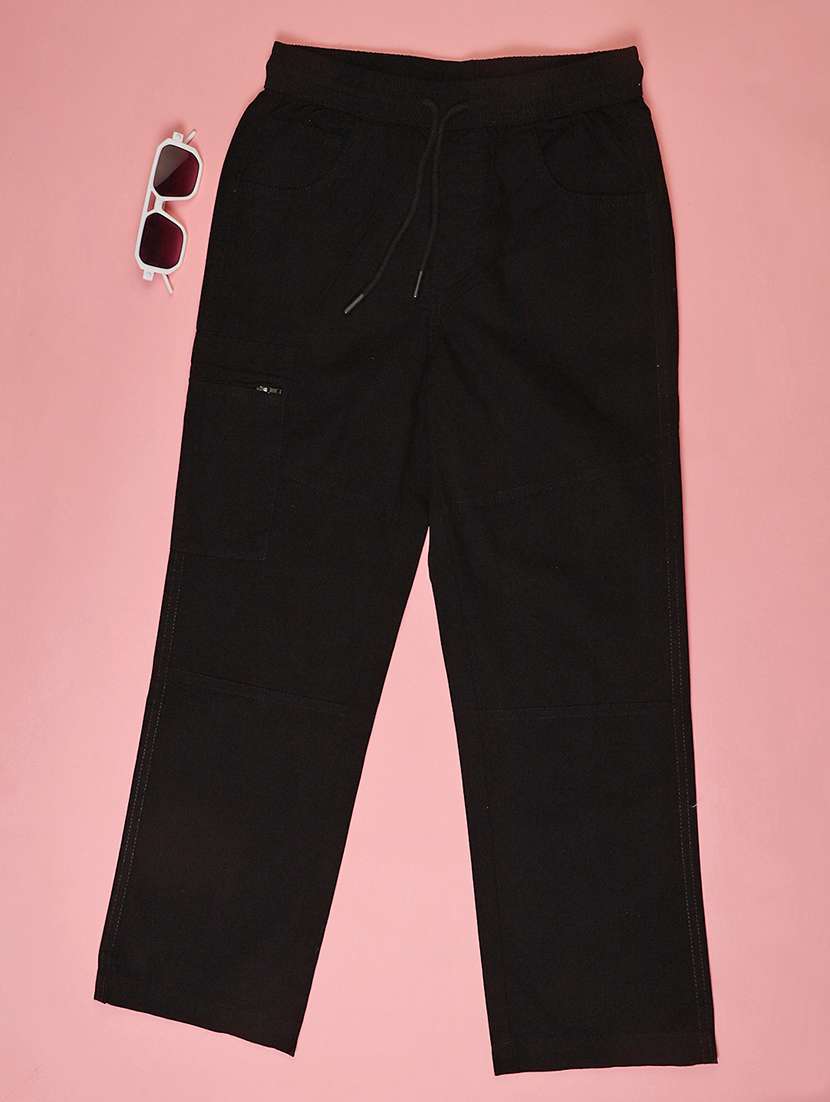 boys solid mid rise cargo