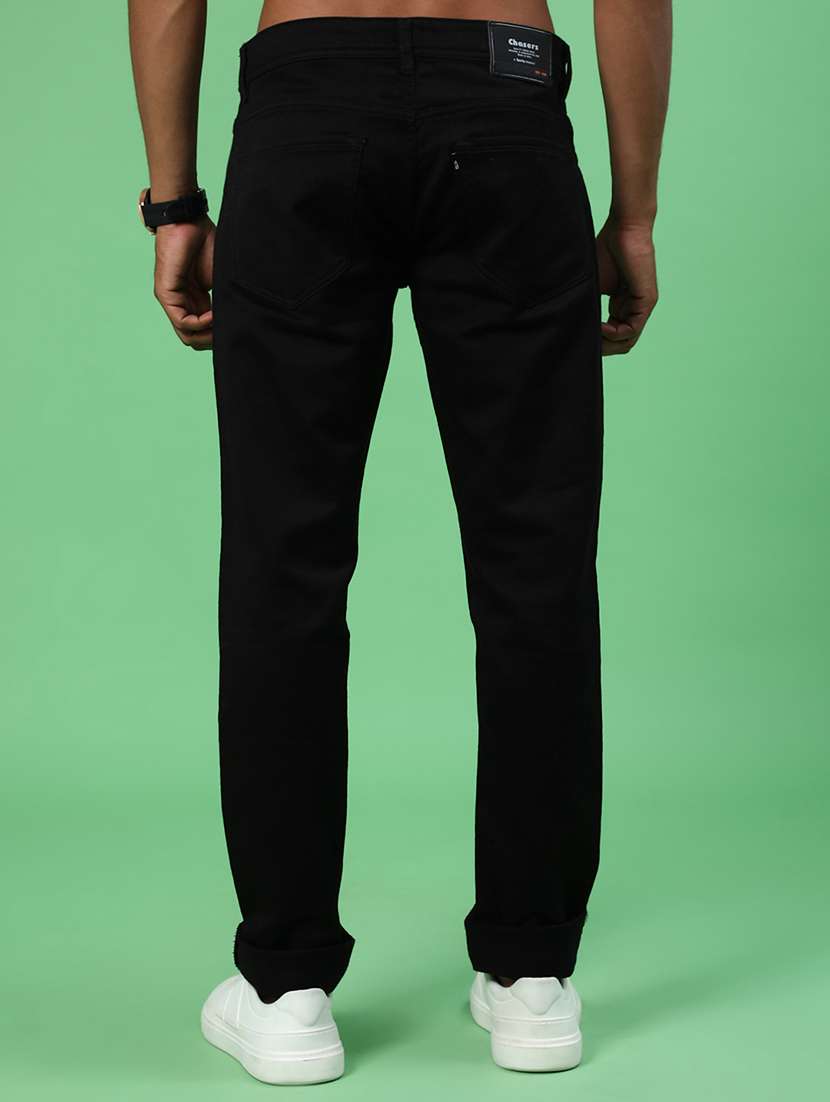 men plain mid rise full length jeans - 22068997 - Standard Image - 3
