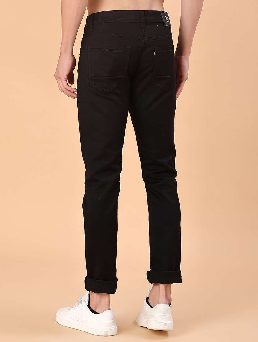 men plain mid rise full length jeans - 22068998 -  Standard Image - 3