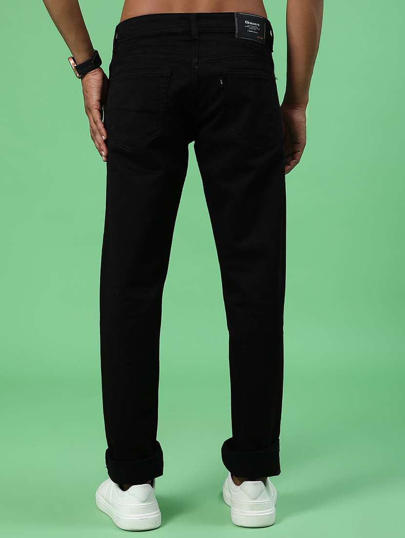 men plain mid rise full length jeans - 22069002 -  Standard Image - 3