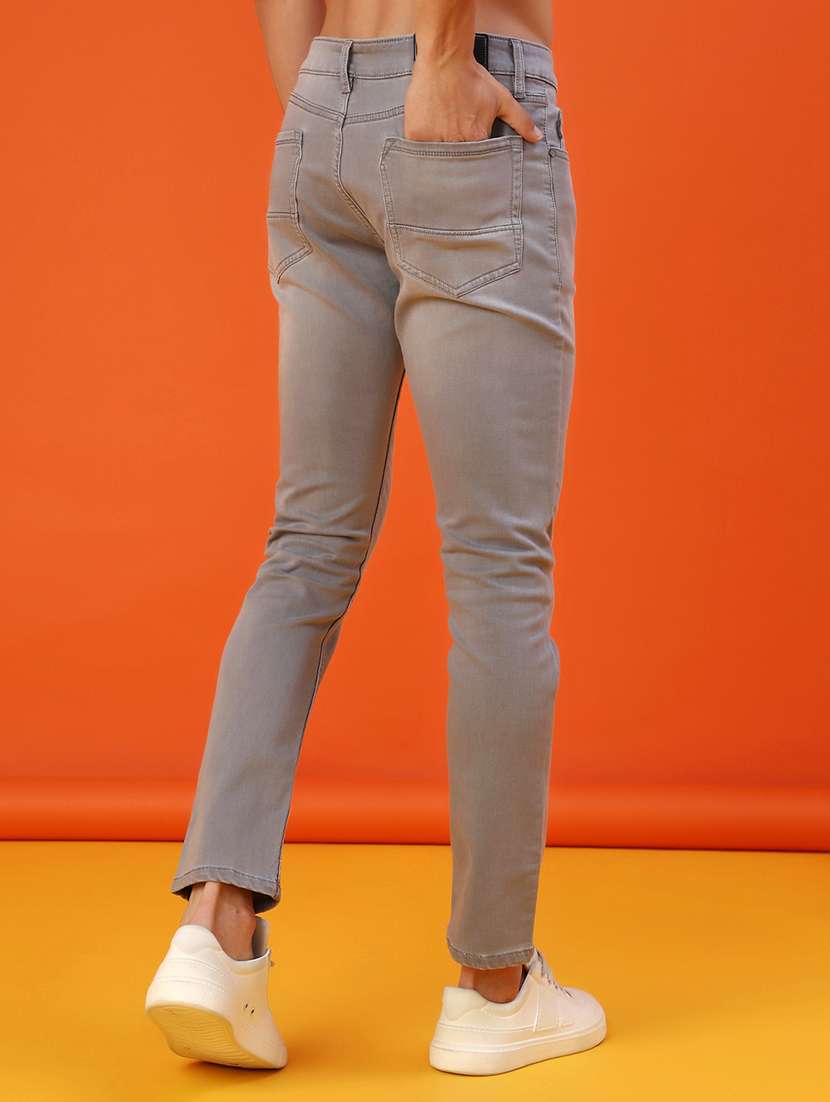 men washed mid rise ankle length jeans - 22069007 -  Standard Image - 3