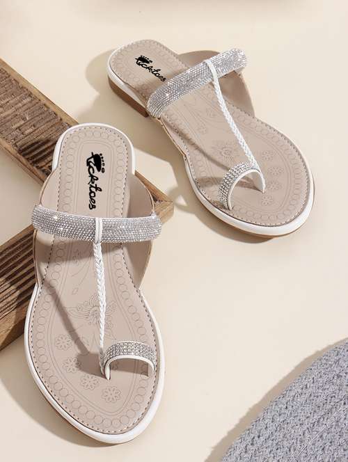 women embellished one toe flat sandal - 22069080 - Standard Image - 0