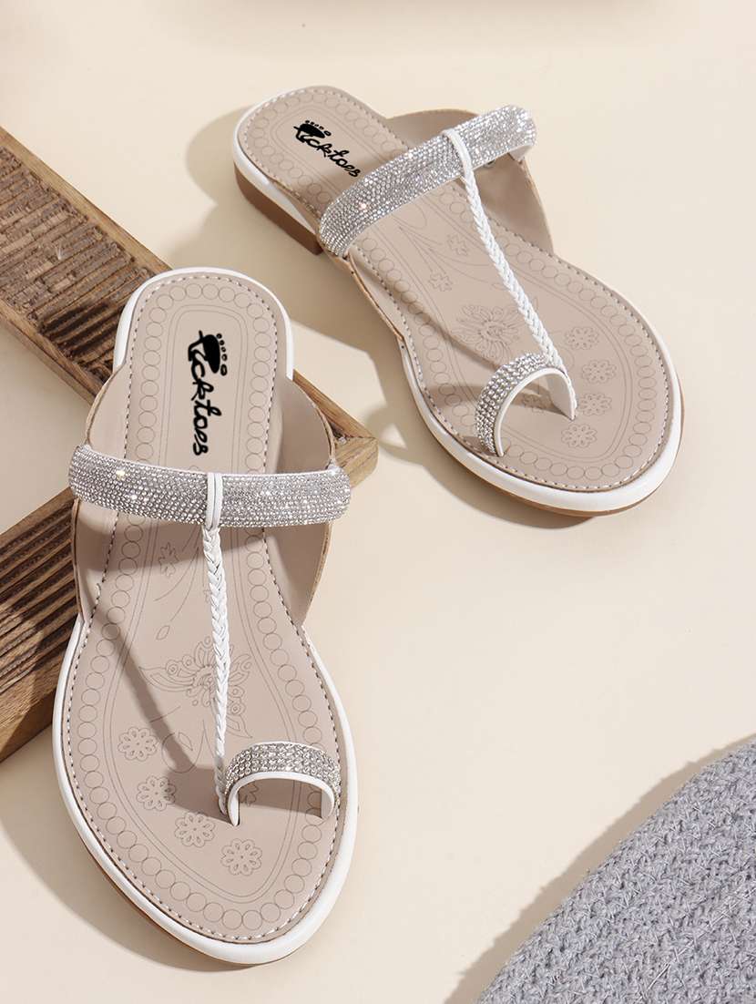 women embellished one toe flat sandal - 22069080 - Zoom Image - 0