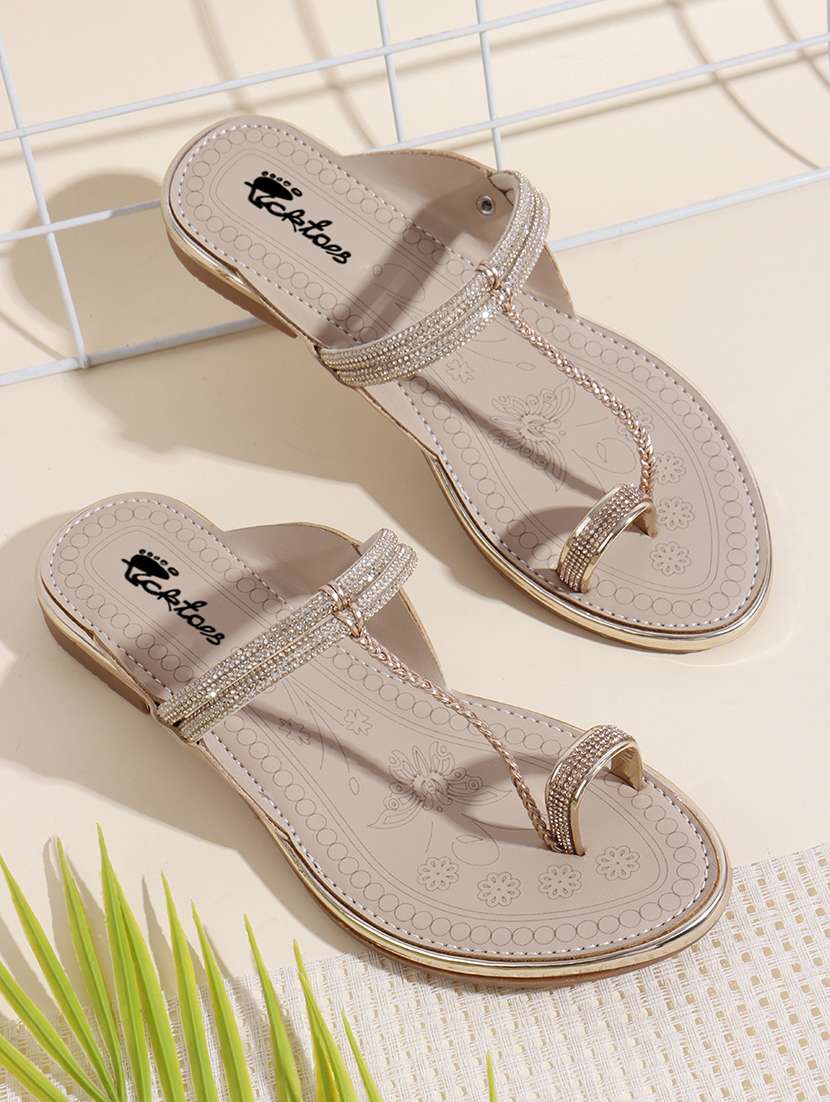 women embellished one toe flat sandal - 22069082 - Zoom Image - 0