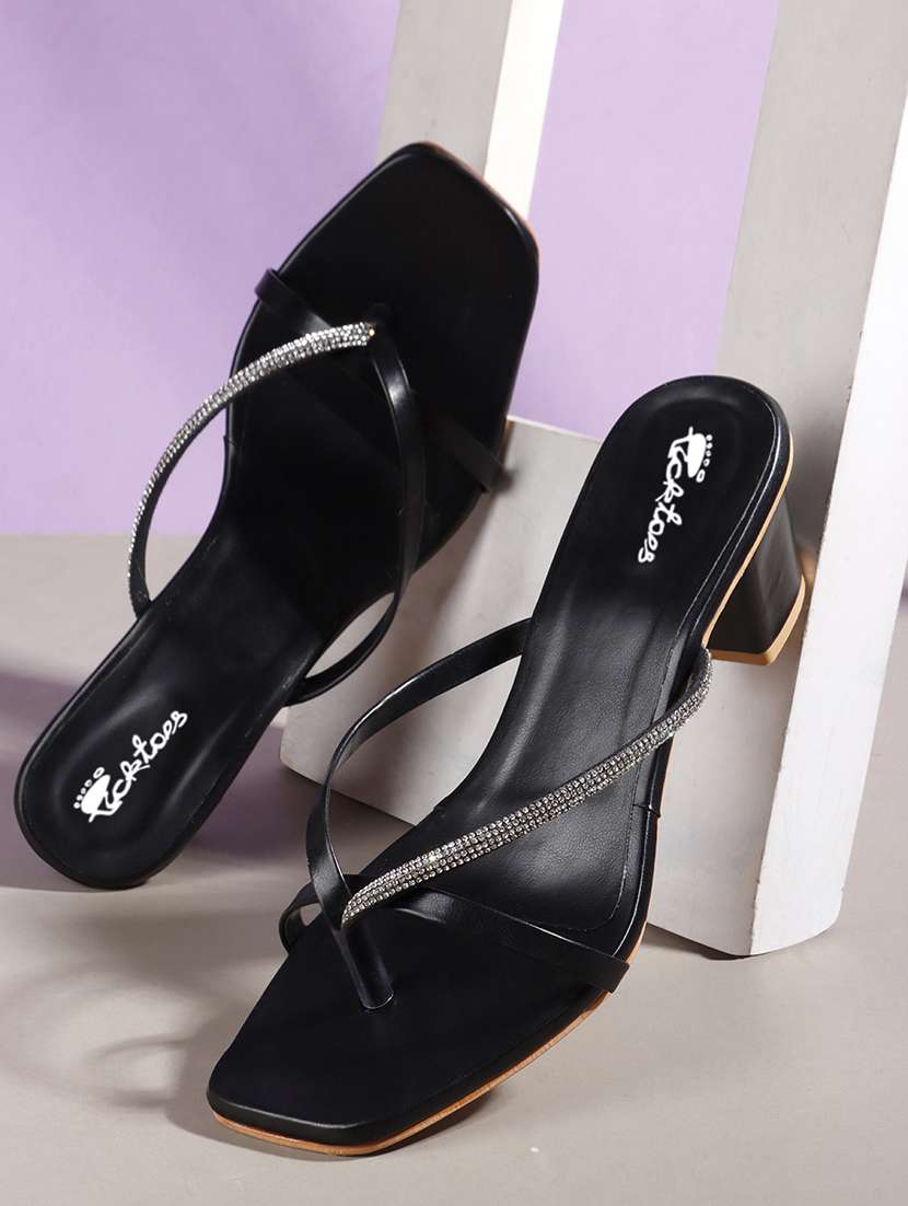 women embellished slip on block heels - 22069091 -  Zoom Image - 0