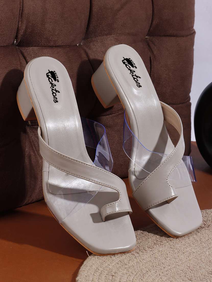 grey synthetic sandals