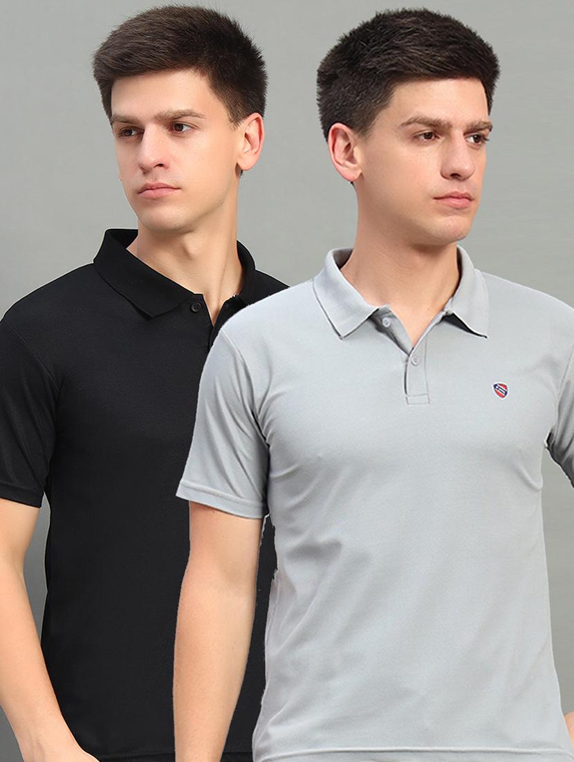 men pack of 2 short sleeve polo t-shirt