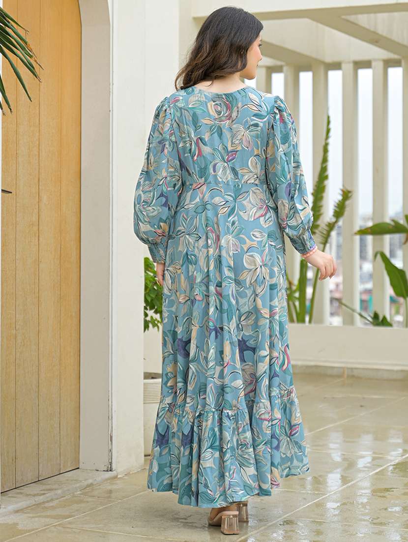 women printed puff sleeve tiered dress - 22069134 -  Standard Image - 3