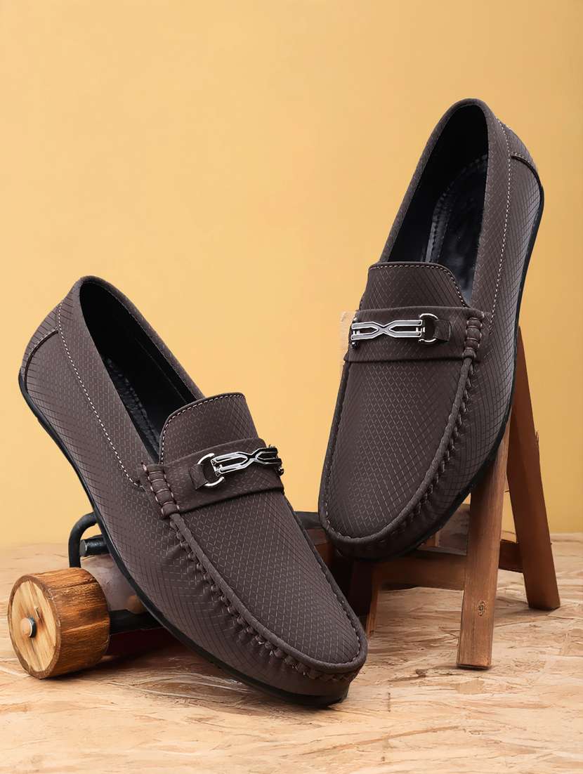 men brown slip on loafer