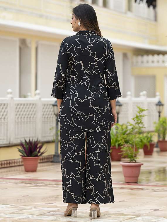 women printed shirt and trouser co-ord set - 22069191 - Standard Image - 3
