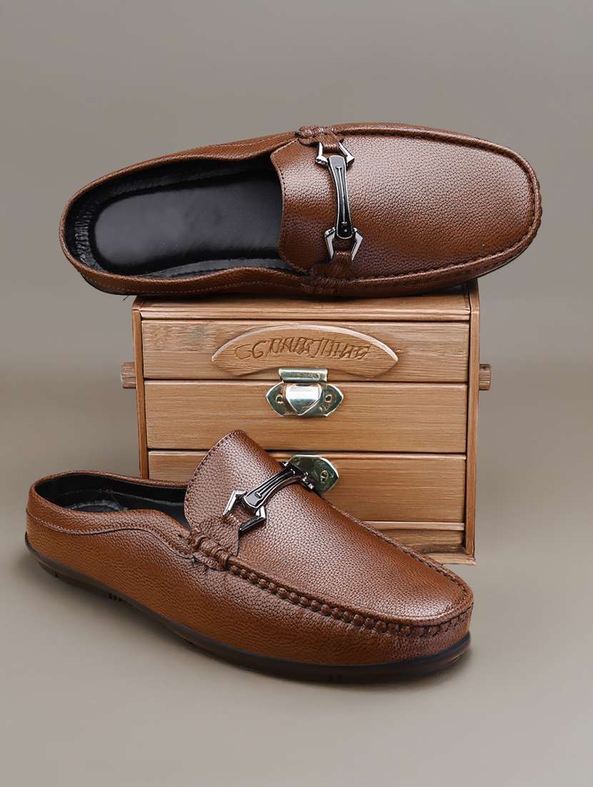 men tan slip on loafer