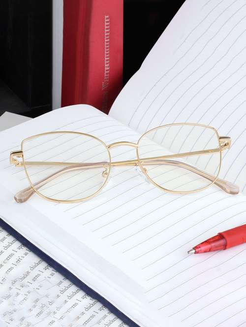 women's cat eye gold frame spectacles