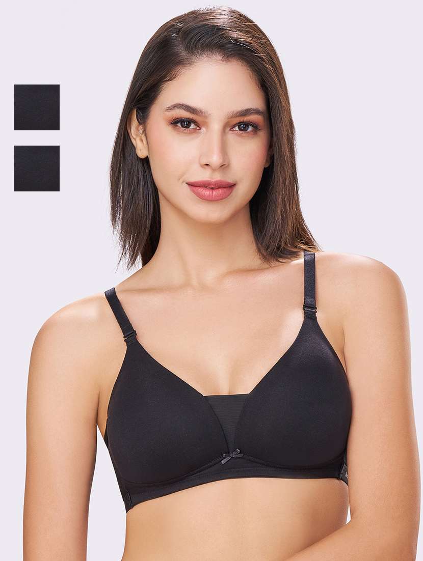 women pack of 2 solid lightly padded t-shirt bra - 22069220 -  Zoom Image - 0