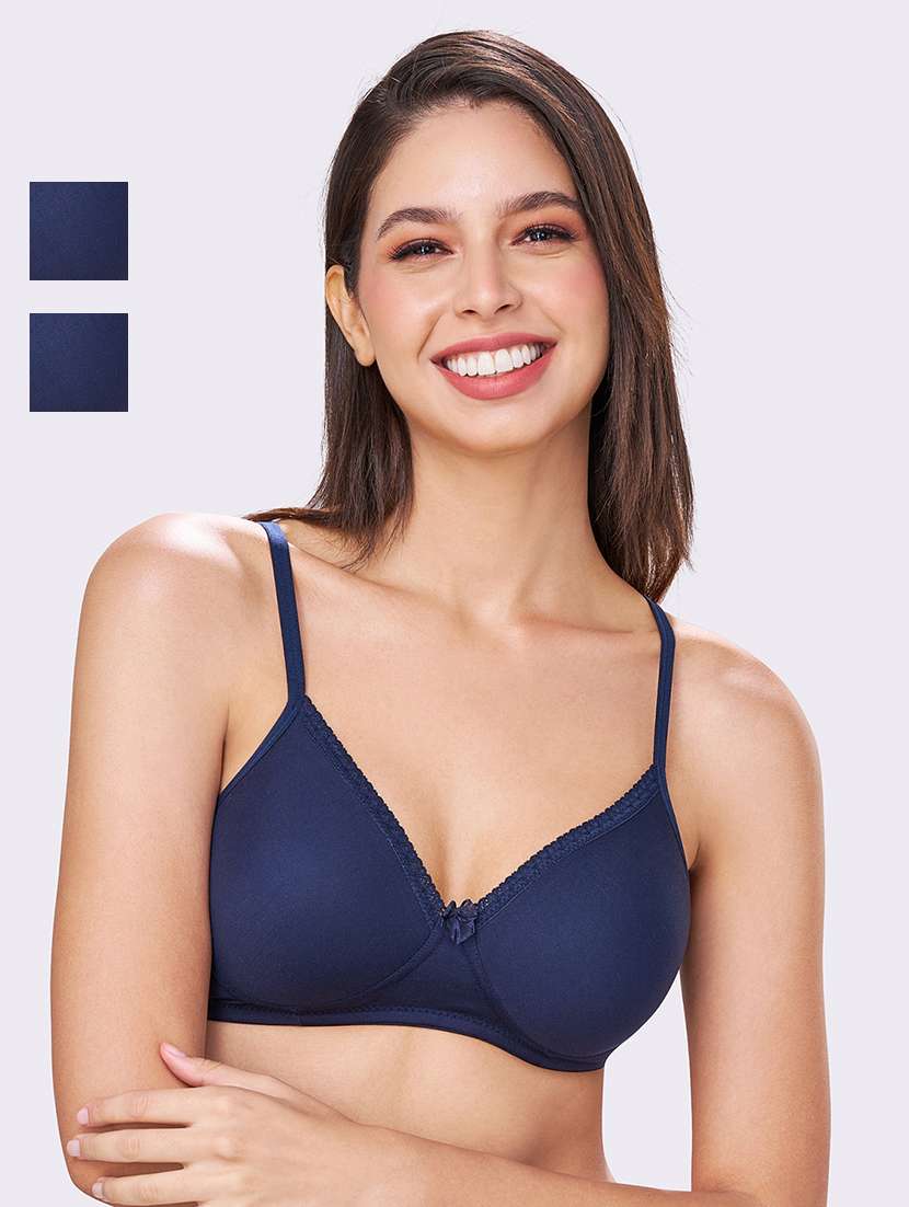 women pack of 2 solid lightly padded t-shirt bra