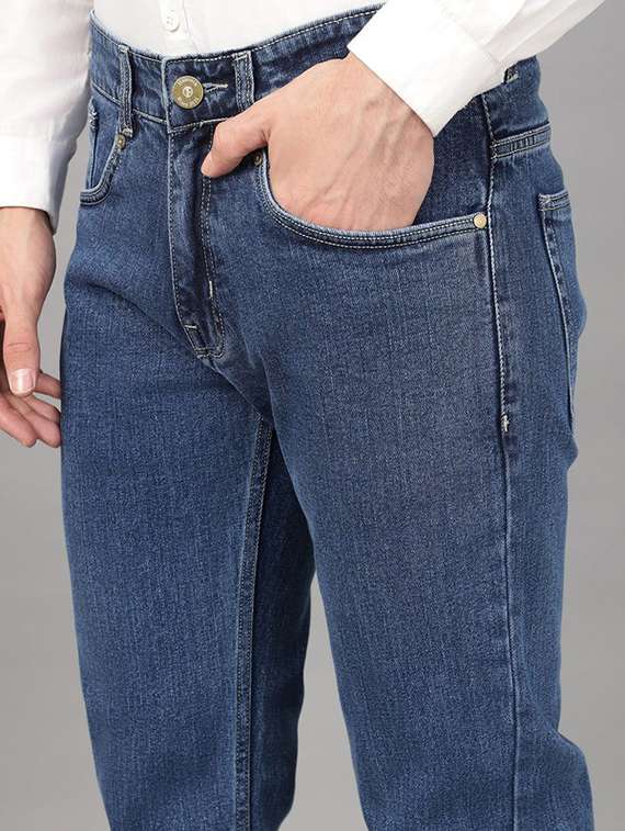 men solid mid rise straight fit jean - 22069240 - Standard Image - 5