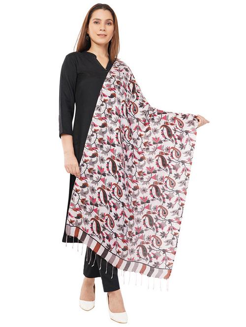 women white printed stole - 22069241 -  Standard Image - 0