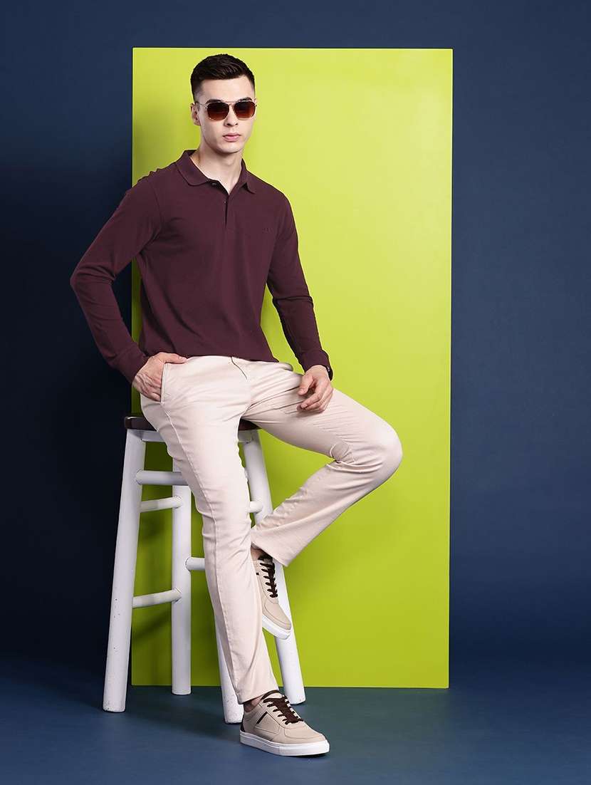 men solid long sleeve regular fit polo t-shirt - 22069255 -  Standard Image - 3