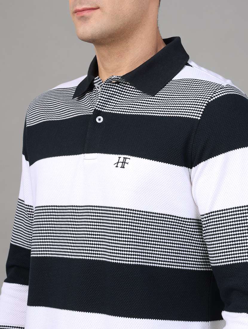 men striped long sleeve regular fit polo t-shirt - 22069259 - Standard Image - 3