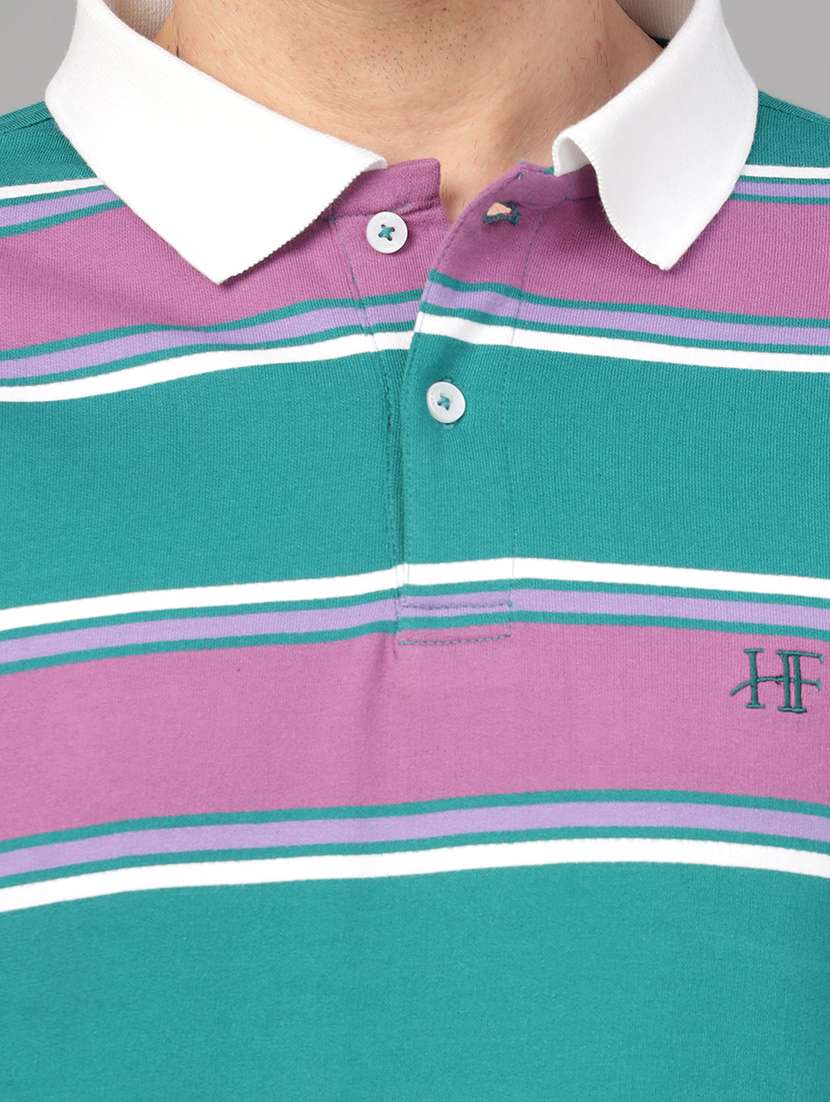 men striped long sleeve regular fit polo t-shirt - 22069261 - Standard Image - 3