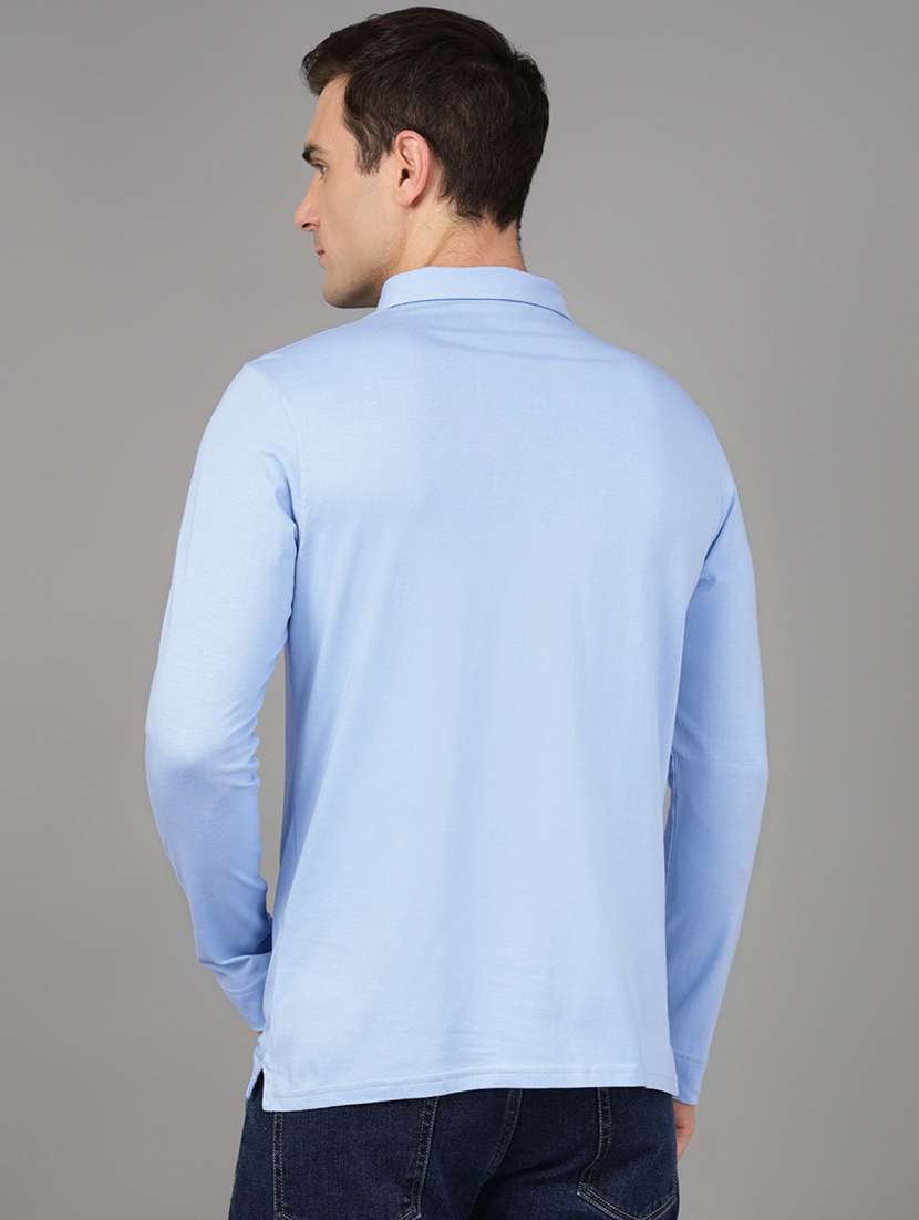men solid long sleeve regular fit polo t-shirt - 22069262 -  Standard Image - 3