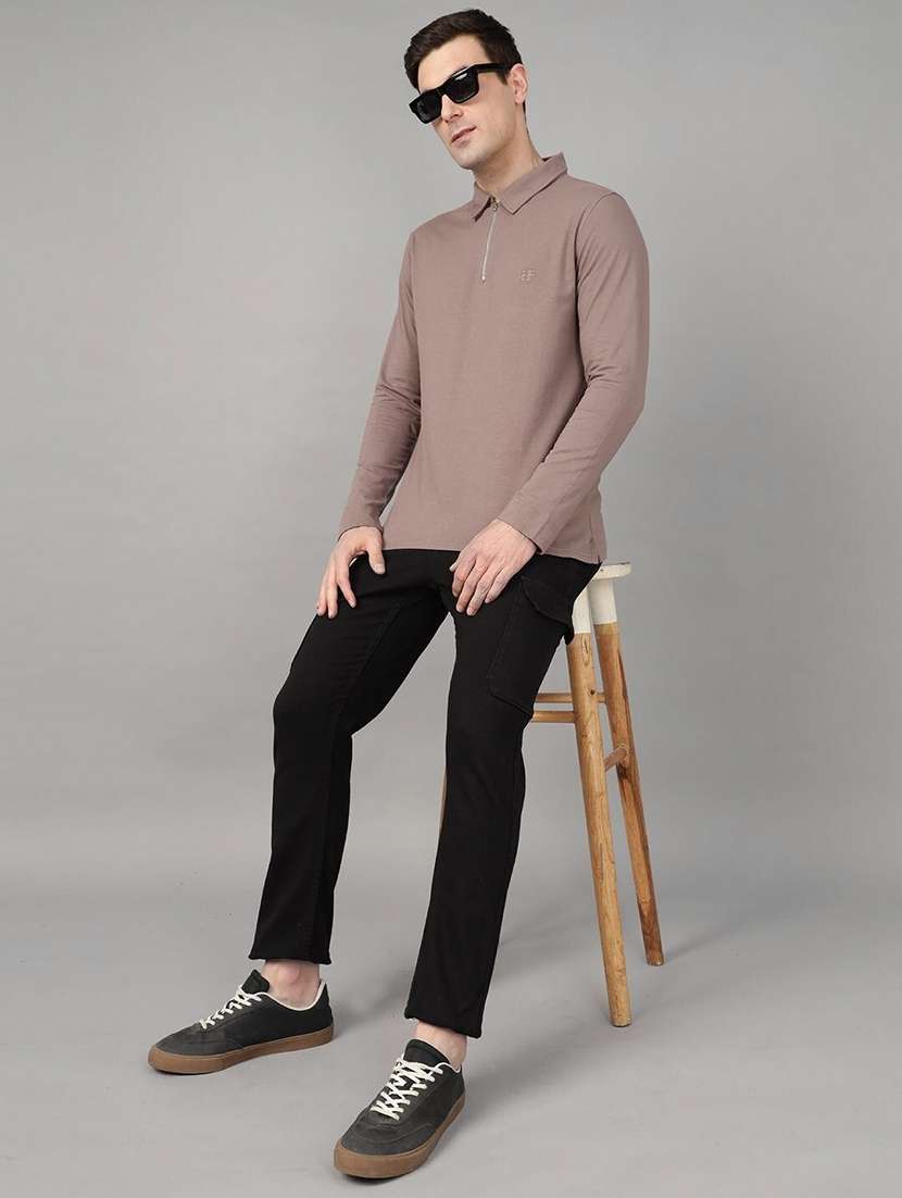 men solid long sleeve regular fit polo t-shirt - 22069265 -  Standard Image - 3