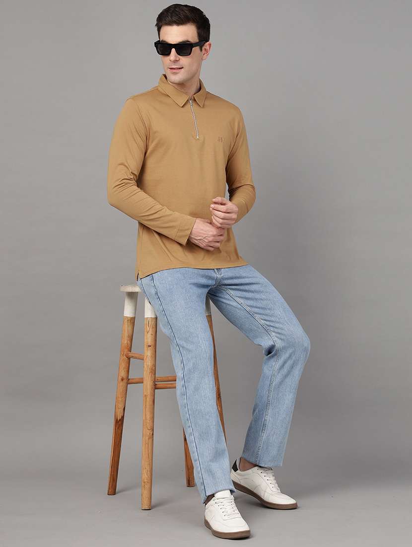 men solid long sleeve regular fit polo t-shirt - 22069266 -  Standard Image - 3