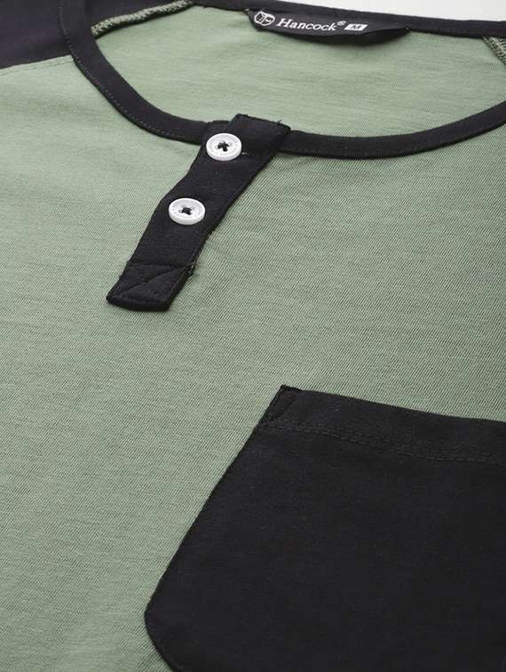 men color blocked long sleeve regular fit t-shirt - 22069277 -  Standard Image - 3