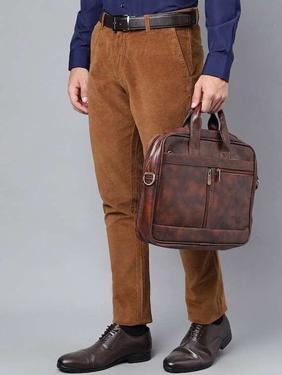 men solid mid rise flat front trouser