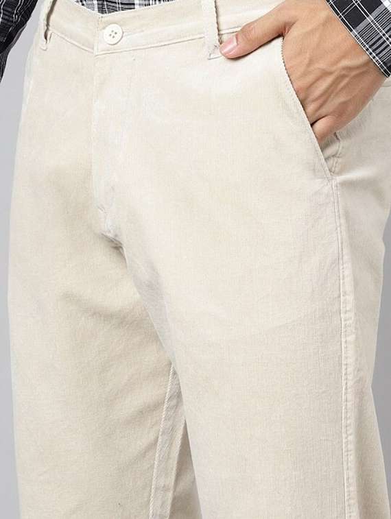 men solid mid rise flat front trouser - 22069283 -  Standard Image - 3