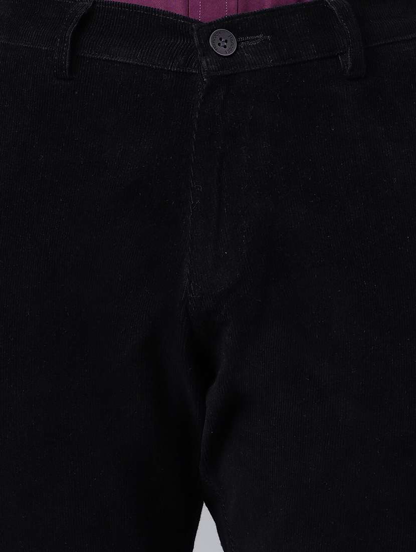 men solid mid rise flat front trouser - 22069284 -  Standard Image - 3