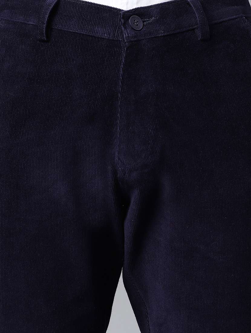 men solid mid rise flat front trouser - 22069290 -  Standard Image - 3