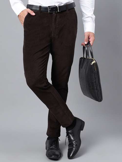men solid mid rise flat front trouser - 22069291 -  Standard Image - 0