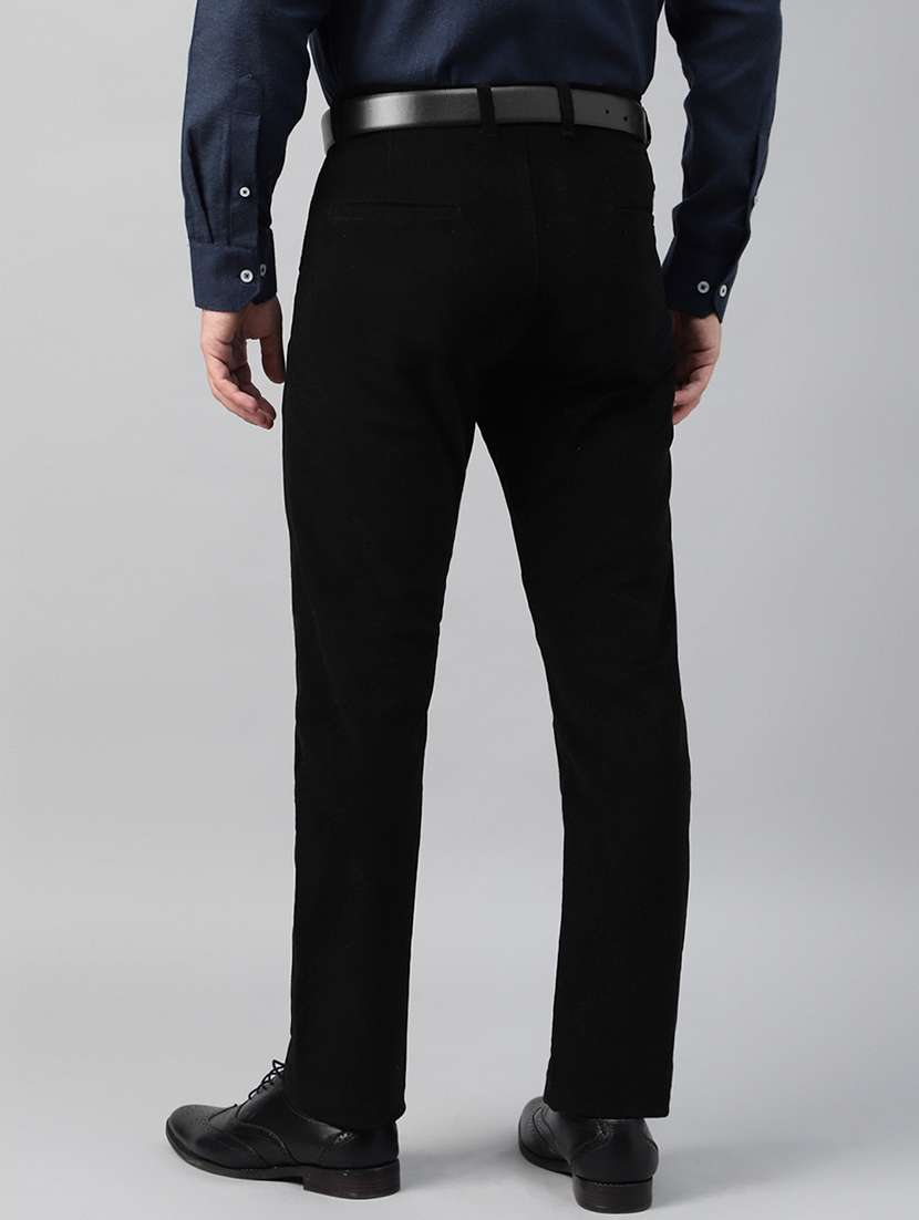 men solid mid rise flat front trouser - 22069293 -  Standard Image - 3
