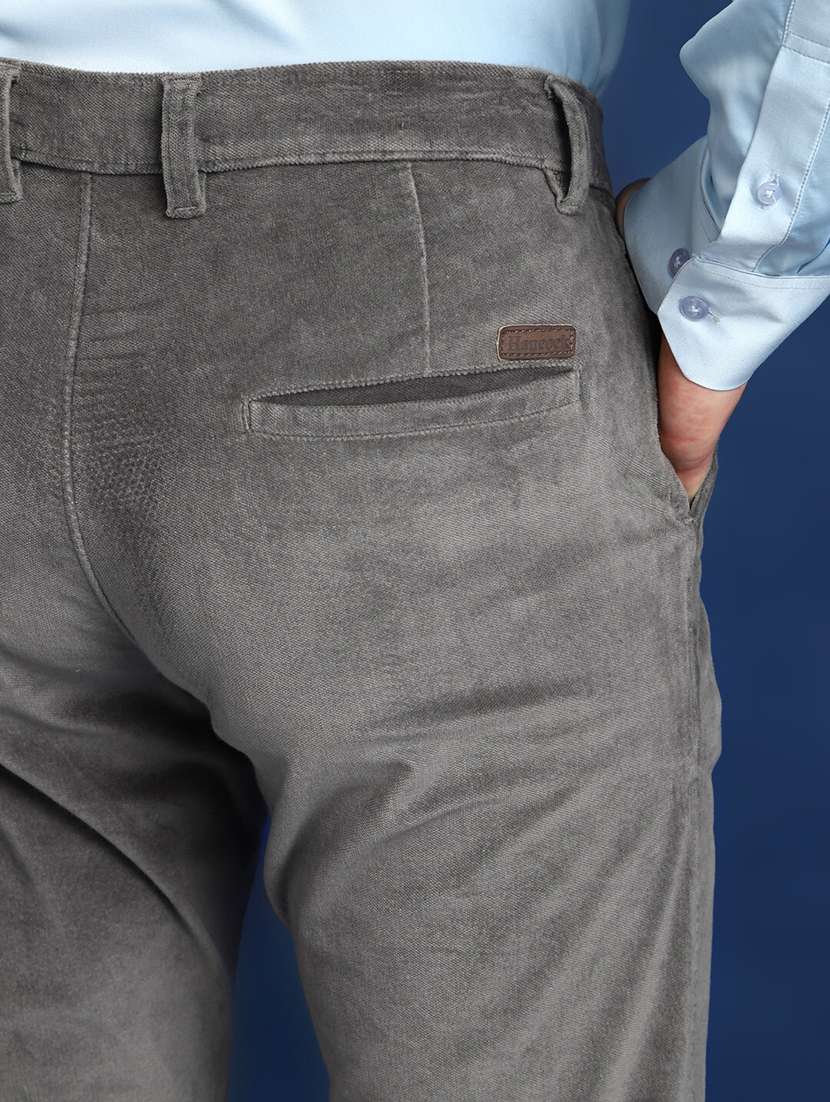 men solid mid rise flat front trouser - 22069295 -  Standard Image - 3