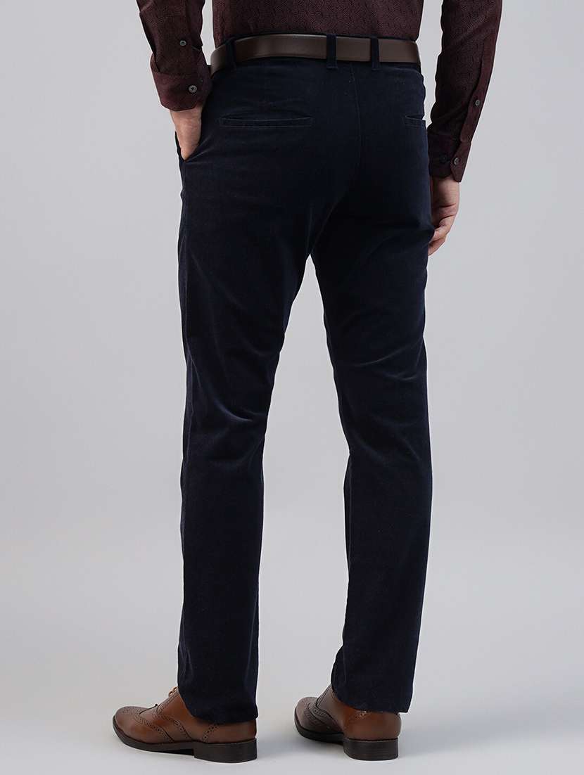 men solid mid rise flat front trouser - 22069296 -  Standard Image - 3