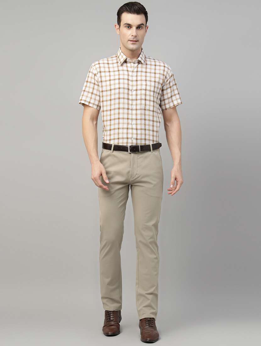 men solid mid rise flat front trouser - 22069298 -  Standard Image - 3