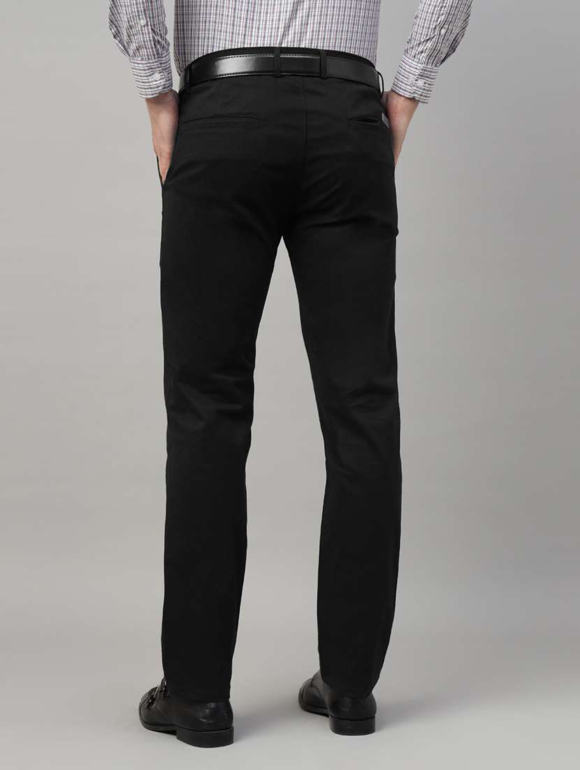 men solid mid rise flat front trouser - 22069299 -  Standard Image - 3