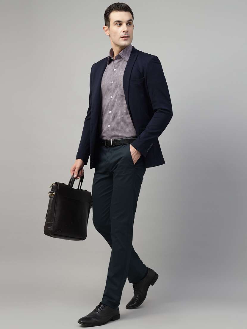 men solid mid rise flat front trouser - 22069302 -  Standard Image - 3