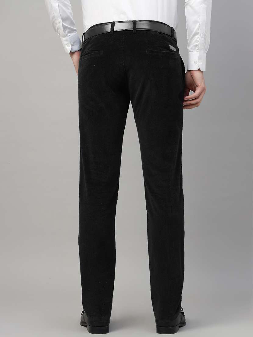 men solid mid rise flat front trouser - 22069305 -  Standard Image - 3