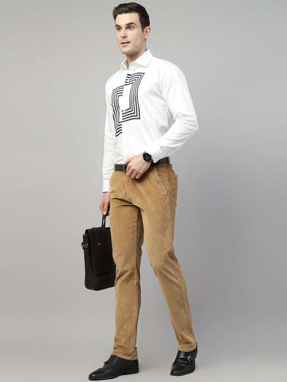 men solid mid rise flat front trouser - 22069306 -  Standard Image - 3