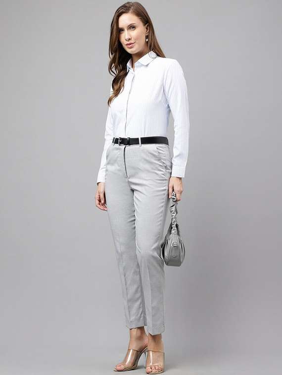 grey viscose trousers - 22069317 -  Standard Image - 3