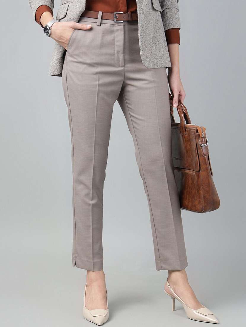 grey viscose trousers - 22069321 -  Zoom Image - 0