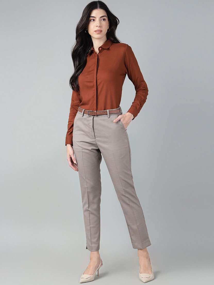 grey viscose trousers - 22069321 -  Standard Image - 3