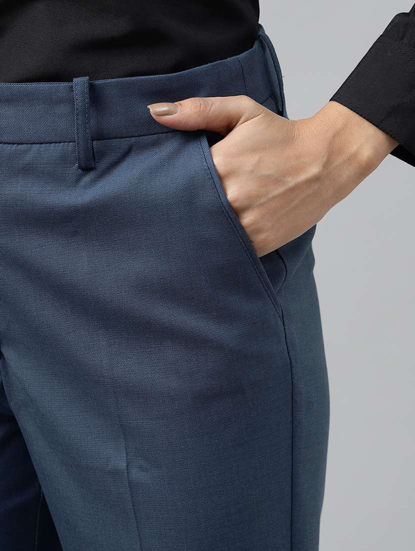 blue viscose trousers - 22069323 - Standard Image - 3