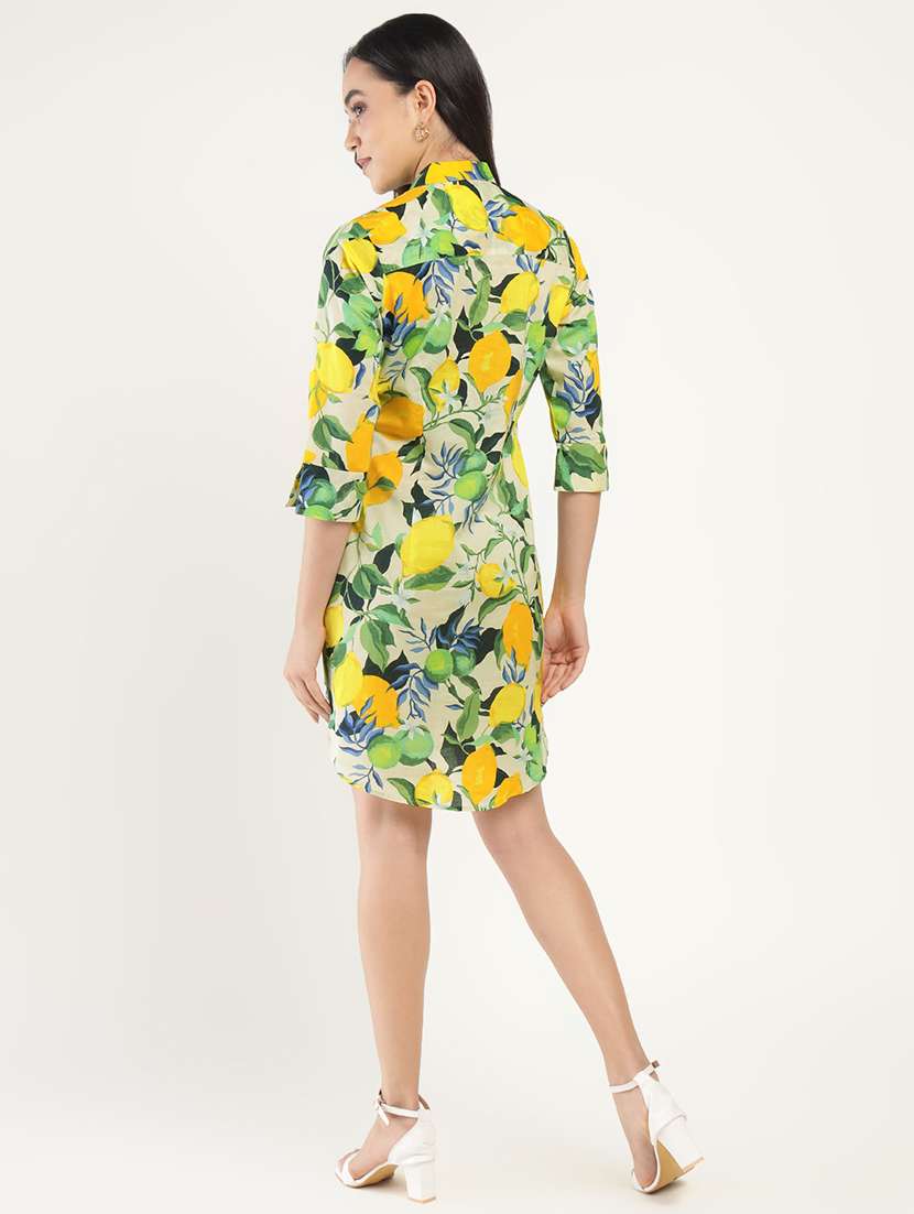 women printed collared shirt dress - 22069364 - Standard Image - 3