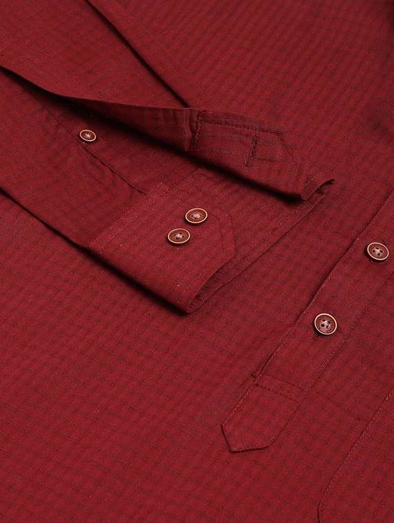 men mandarin neck long sleeve short kurta - 22069384 -  Standard Image - 5